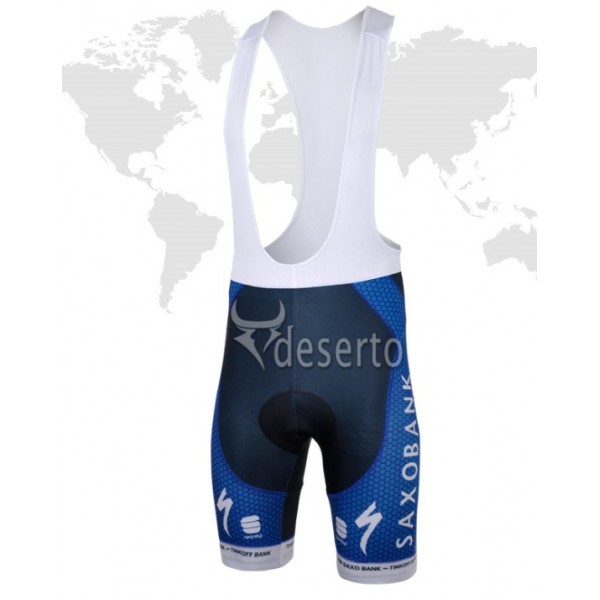 2013 Saxo Bank Tinkoff Pro Team Kurz Trägerhose Dunkel Blau