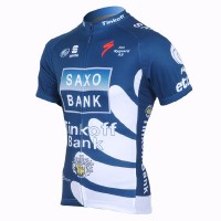 2013 Saxo Bank Tinkoff Pro Team Radtrikot Kurzarm Blau