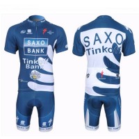 2013 Saxo Bank Tinkoff Pro Team Radtrikot Kurzarm und Kurz Radhose Kits Blau