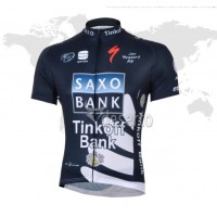 2013 Saxo Bank Tinkoff Pro Team Radtrikot Kurzarm Dunkel Blau