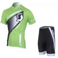 2013 Scott Racing Radtrikot Kurzarm und Kurz Radhose Kits Grün Schwarz