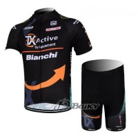 2012 TX active bianchi Pro Team Radtrikot Kurzarm Kurz Radhose Kits Schwarz
