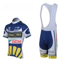 2013 Vacansoleil-DCM Pro Team Fahrradbekleidung Satz Fahrradtrikot Kurzarm Trikot und Kurz Trägerhose Blau