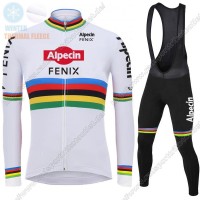 Profiteams Winter 2021 Alpecin Fenix World Champion Weiß Radsport Fahrradbekleidung Trikot Langarm+Lang Trägerho