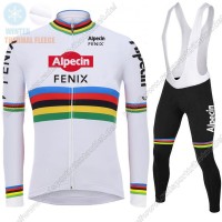 Profiteams Winter 2021 Alpecin Fenix World Champion Weiß Radsport Fahrradbekleidung Trikot Langarm+Lang Trägerho