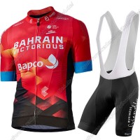 Profiteams Bahrain Victorious 2021 Radbekleidung Satz Trikot Kurzarm+Trägerhosen Set Outl