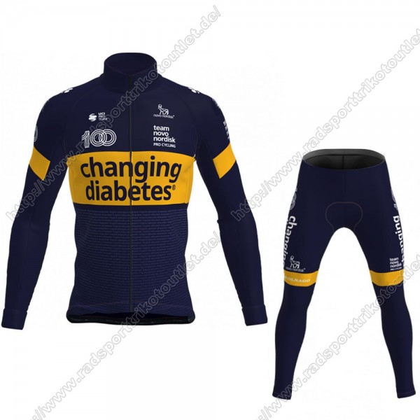 Profiteams Novo Nordisk 2021 Radsport Fahrradbekleidung Trikot Langarm+Lang Trägerho