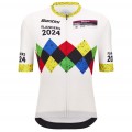Radtrikot Herren Santini UCI Gravel Weltmeisterschaft trikot Flandern 2024-Weiss Radtrikot Herren Santini UCI Gravel Weltmeisterschaft trikot Flandern 2024-Weiss
