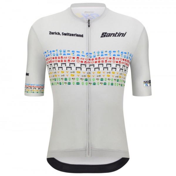 Radtrikot Herren Zurich 2024 Santini UCI Masters Weltmeister trikot-Grau