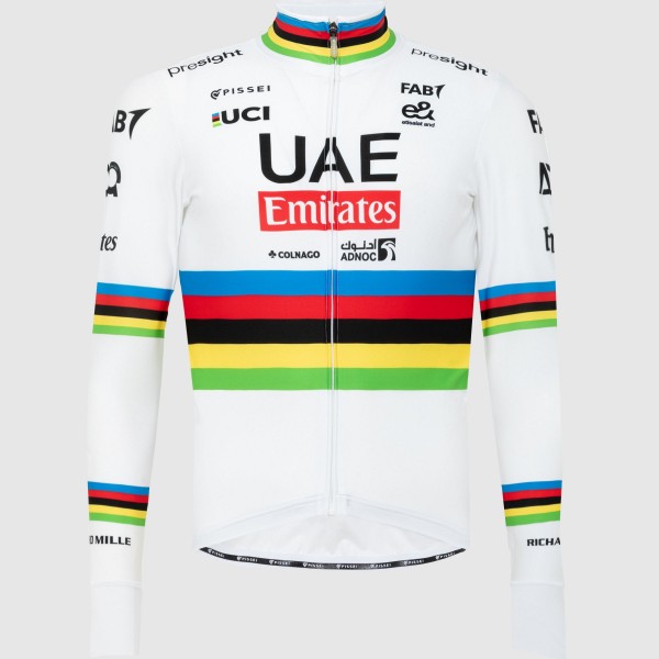 Radtrikot Herren Team UAE 2024 Pissei langarmtrikot-Weltmeister