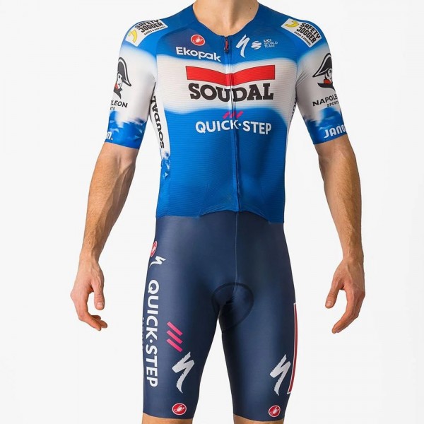 Radtrikot Herren Castelli Soudal Quick-Step 2024 Sanremo BTW Speed Suit einteiler