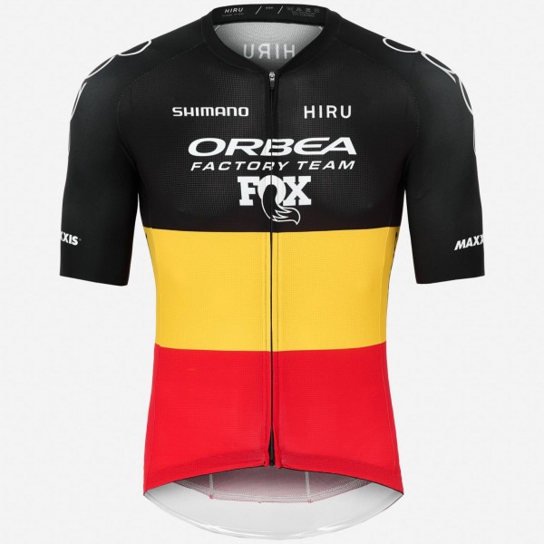 Radtrikot Herren Hiru Orbea Factory Team 2025 Core trikot-Belgischer Meister Radtrikot Herren Hiru Orbea Factory Team 2025 Core trikot-Belgischer Meister