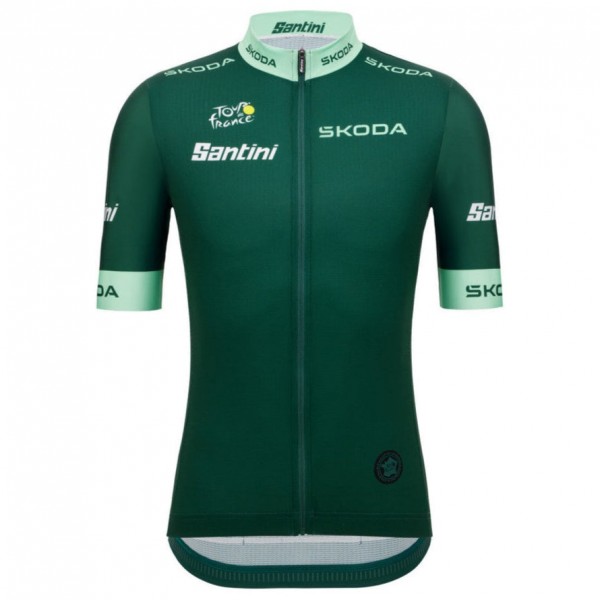 Radtrikot Herren Trikot Santini Grün Tour de France 2025 Fan Line Radtrikot Herren Trikot Santini Grün Tour de France 2025 Fan Line