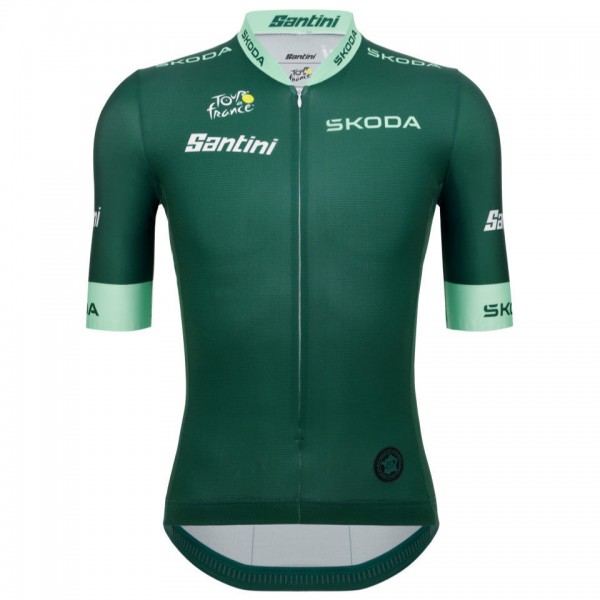 Radtrikot Herren Trikot Santini Grün Tour de France 2025 Offiziell Radtrikot Herren Trikot Santini Grün Tour de France 2025 Offiziell