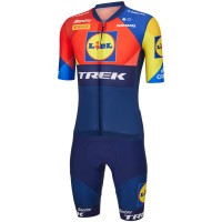 Radtrikot Herren Santini Lidl Trek 2025 Aero Roadsuit einteiler