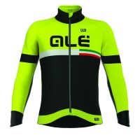 2016 ALE TIRRENO Radtrikot Langarm-Schwarz GELB FLUO