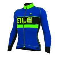 2016 ALE BERING Radtrikot Langarm-BLAU Grün FLUO
