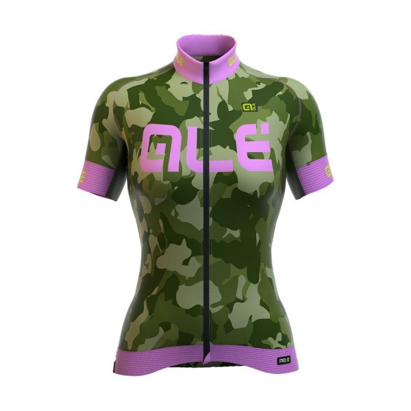 2016 Damen Ale Graphics PRR Camo-Grün Radtrikot Kurzarm