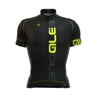 2016 ALE Graphics PRR Nominal-schwarz gelbs Fluo Radtrikot Kurzarm