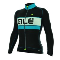 2016 ALE BERING Radtrikot Langarm-Schwarz LIGHT BLAU