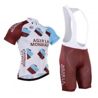 2016 Ag2r La Mondiale Fahrradbekleidung Satz Fahrradtrikot Kurzarm Trikot und Kurz Trägerhose