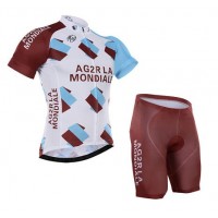 2016 Ag2r La Mondiale Radbekleidung Radtrikot Kurzarm und Fahrradhosen Kurz