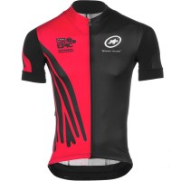 2016 Assos schwarz rot Radtrikot Kurzarm