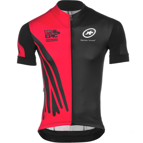 2016 Assos schwarz rot Radtrikot Kurzarm