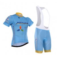 2016 Astana Fahrradbekleidung Satz Fahrradtrikot Kurzarm Trikot und Kurz Trägerhose 02
