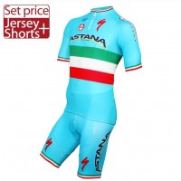 2016 ASTANA PRO TEAM Italian Champion Radbekleidung Radtrikot Kurzarm und Fahrradhosen Kurz