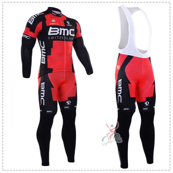 2016 BMC Fahrradbekleidung Radtrikot Satz Langarm und Lange Trägerhose