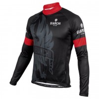 2016 Bianchi Milano Sorisole Schwarz-Rot Radtrikot Langarm