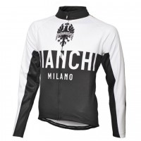 2016 Bianchi Milano Nalon Weiß-Schwarz Radtrikot Langarm