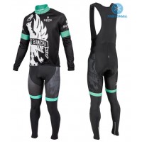 2016 Bianchi Milano Sorisole Schwarz-Grün thermisch Fahrradbekleidung Satz Radtrikot Langarm+Lang Trägerhose