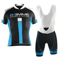 2016 Biemme schwarz blau Fahrradbekleidung Radtrikot und Trägerhosen Set