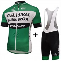 2016 Caja Rural Fahrradbekleidung Satz Fahrradtrikot Kurzarm Trikot und Kurz Trägerhose