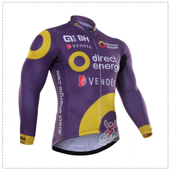 2016 Direct Energie purple Fahrradtrikot Langarm 2016 Direct Energie purple Fahrradtrikot Langarm
