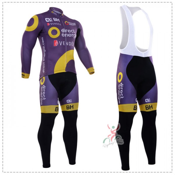 2016 Direct Energie purple Fahrradbekleidung Radtrikot Satz Langarm und Lange Trägerhose 2016 Direct Energie purple Fahrradbekleidung Radtrikot Satz Langarm und Lange Trägerhose