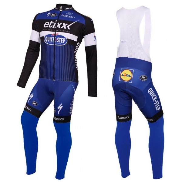 2016 Etixx-Quick Step Blau Fahrradbekleidung Satz Radtrikot Langarm+Lang Trägerhose 2016 Etixx-Quick Step Blau Fahrradbekleidung Satz Radtrikot Langarm+Lang Trägerhose