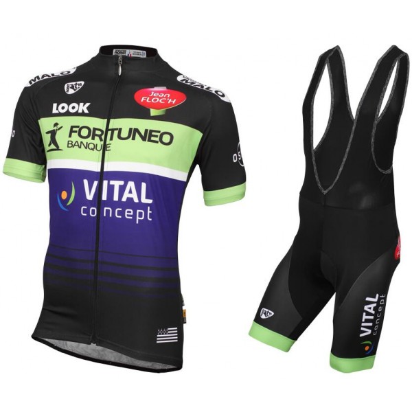 2016 FORTUNEO-VITAL CONCEPT Fahrradbekleidung Satz Fahrradtrikot Kurzarm Trikot und Kurz Trägerhose