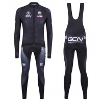 2016 GCN Sleek H20 Schwarz Fahrradbekleidung Satz Radtrikot Langarm+Lang Trägerhose