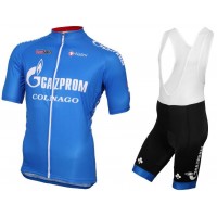 2016 Gazprom-Rusvelo Fahrradbekleidung Satz Fahrradtrikot Kurzarm Trikot und Kurz Trägerhose