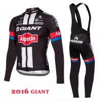 2016 Giant Fahrradbekleidung Radtrikot Satz Langarm und Lange Trägerhose 02