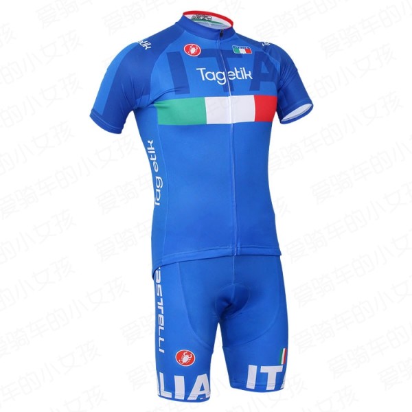 2016 Italien Skoda Fahrradbekleidung Satz Fahrradtrikot Kurzarm Trikot und Kurz Trägerhose