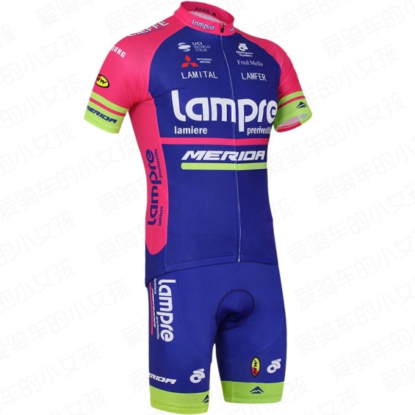 2016 Lampre Radbekleidung Radtrikot Kurzarm und Fahrradhosen Kurz