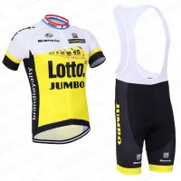 2016 Lotto Fahrradbekleidung Satz Fahrradtrikot Kurzarm Trikot und Kurz Trägerhose