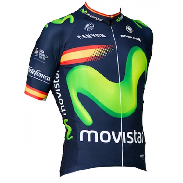 2016 Movistar Fahrradbekleidung Kurzarm Radtrikot 02