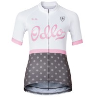 2016 Odlo Ride Damen Weiß Fahrradbekleidung Kurzarm Radtrikot