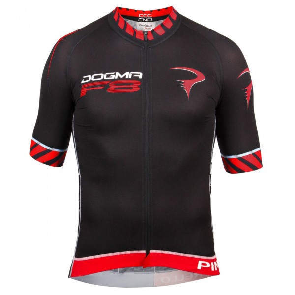 2016 Pinarello Dogma F8 schwarz-rot Radtrikot Kurzarm