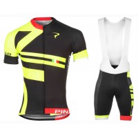 2016 Pinarello Bandiera schwarz-geel Fahrradbekleidung Satz Radtrikot Kurzarm+Kurz Trägerhose